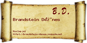 Brandstein Dénes névjegykártya